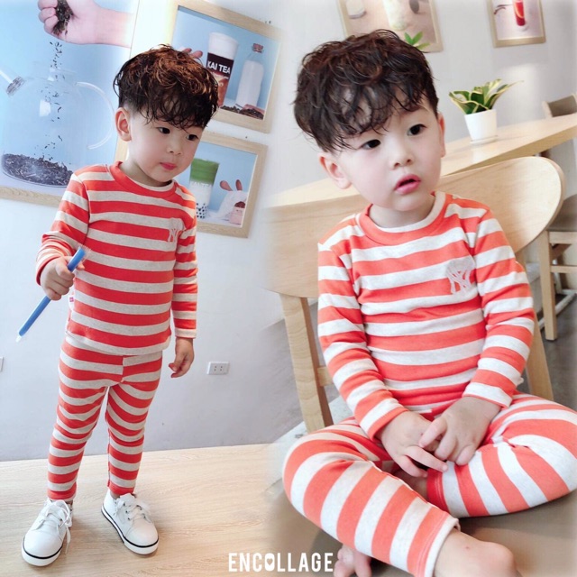 Bộ cotton len N Y cực ấm áp ngày se lạnh cho bé gái - BCLNY2