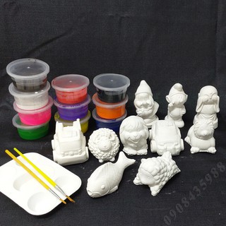 Bộ Tô Tượng 10 Tượng Cho Bé Tặng Màu Vĩ Cọ