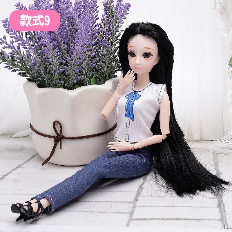 ✑✁Bộ công chúa búp bê Barbie 30cm mô phỏng 3D mắt duy nhất món quà sinh nhật bjd cô gái đồ chơi