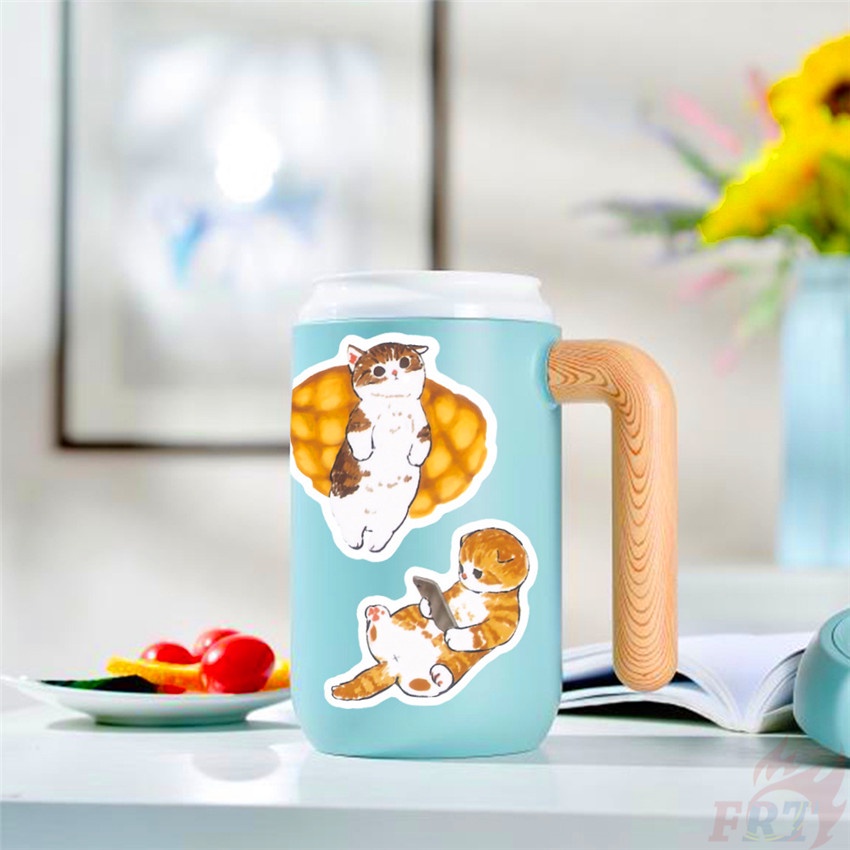 ❉ Hình Dán Mèo Con 04 Con Đáng Yêu ❉ Set 50 Sticker Họa Tiết Doodle Thời Trang Dùng Để Trang Trí Ván Trượt / Laptop / Vali