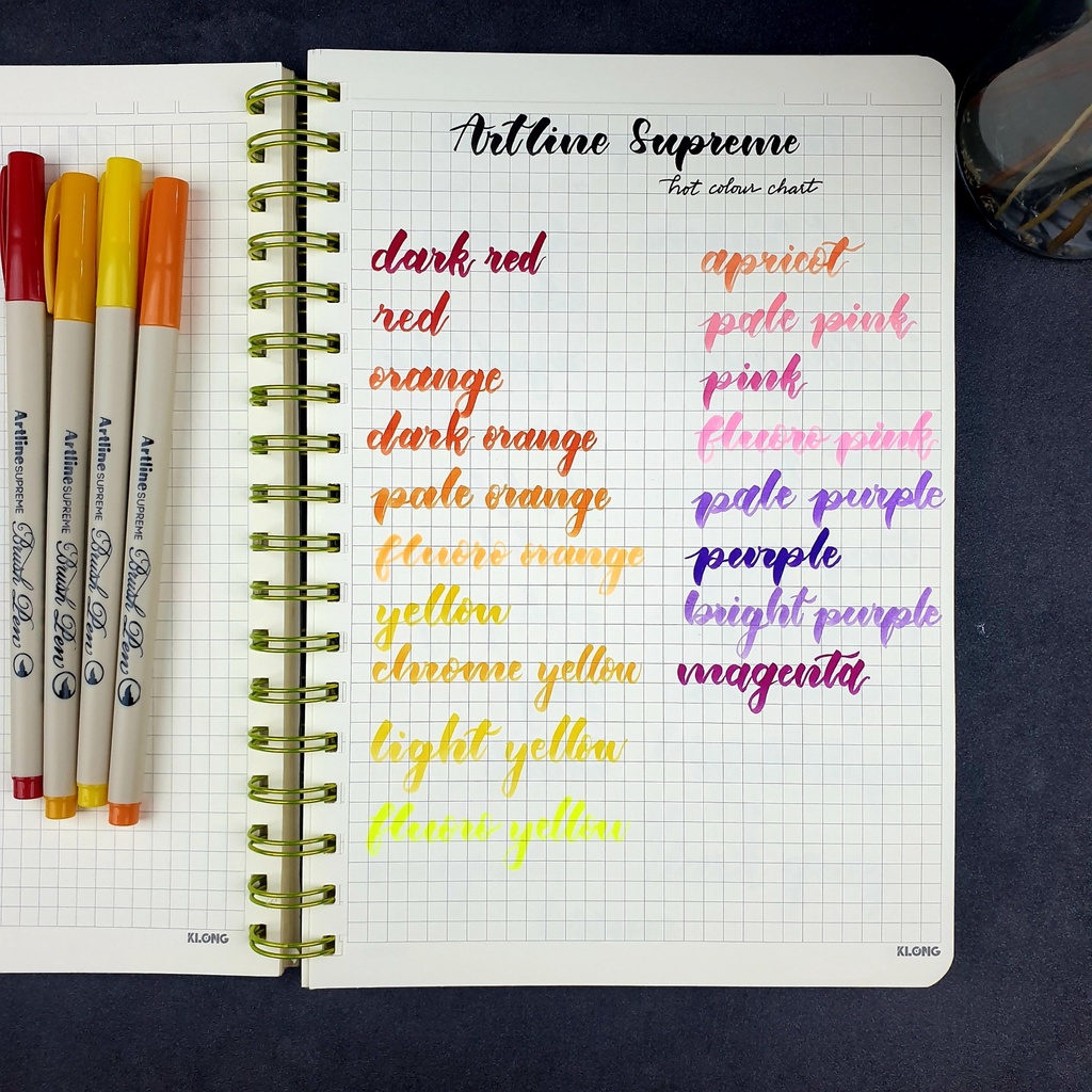 Bút Thư Pháp Gốc Nước Artline Supreme Brush Pen - Tone Nóng