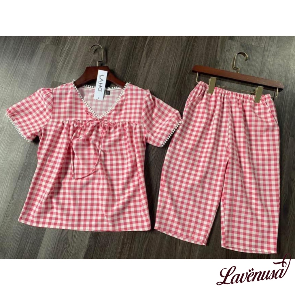 Đồ ngủ nữ Pijama lụa Hàn mặc nhà cao cấp siêu mềm mượt nữ tính LAVENUSA QA17