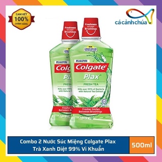 Combo 2 nước súc miệng Colgate diệt 99% vi khuẩn Plax trà xanh 500ml - Thái Lan