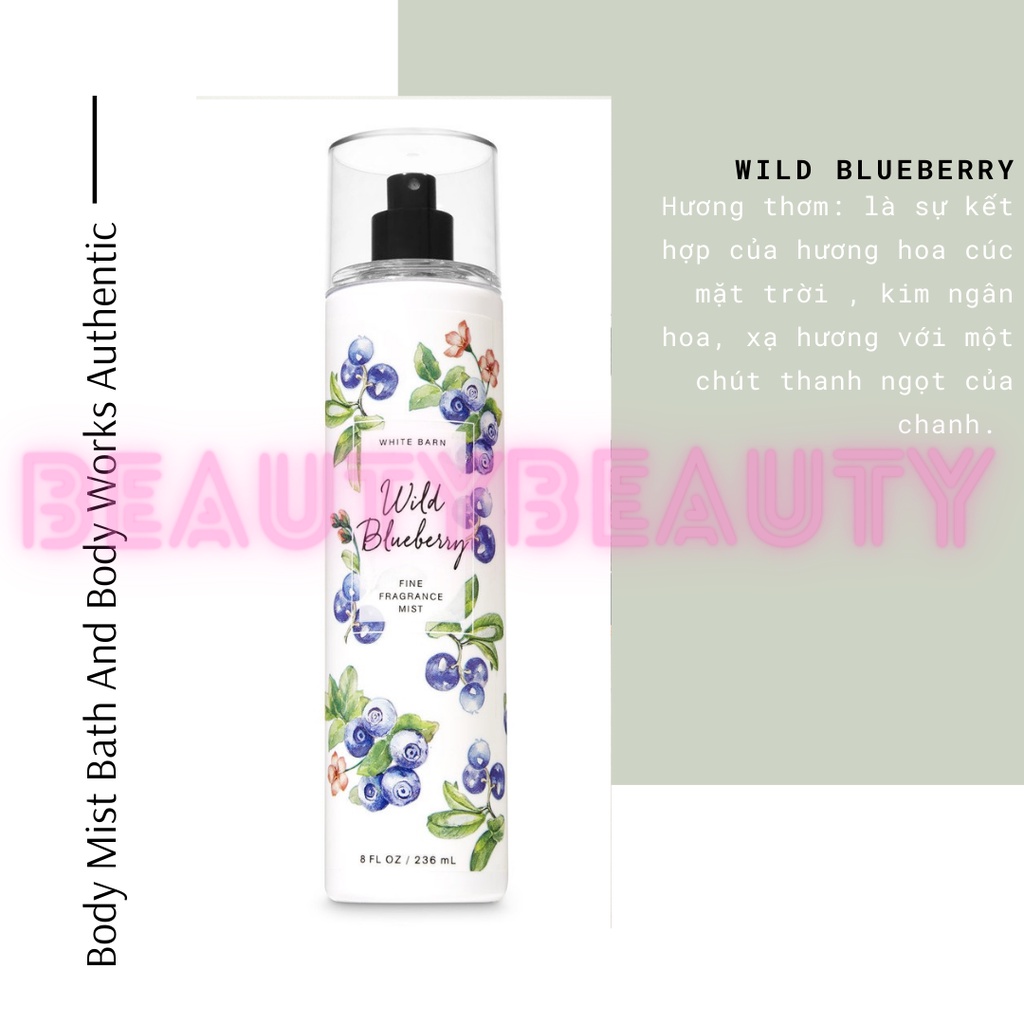 🎀 Xịt thơm Bath & Body Works Wild Blueberry