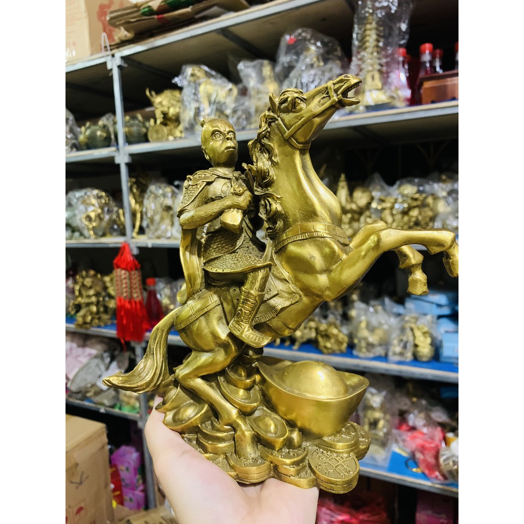 Mã Thượng Phong Hầu Cầu Danh Vọng Thăng Tiến Khỉ Cưỡi Ngựa vật phẩm phong thuỷ bằng đồng