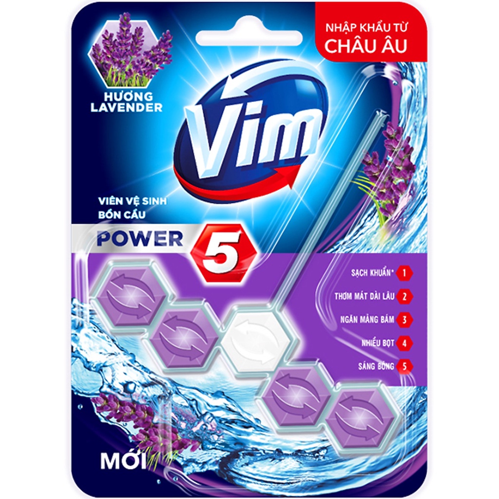 [Hoả Tốc] Viên Treo Bồn Cầu Vim Hương Oải Hương Tím Lavender và Power 5 Hương Chanh Vàng 55g 55 g