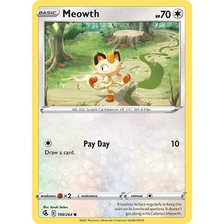 Thẻ bài pokemon meowth - 199/264 - common