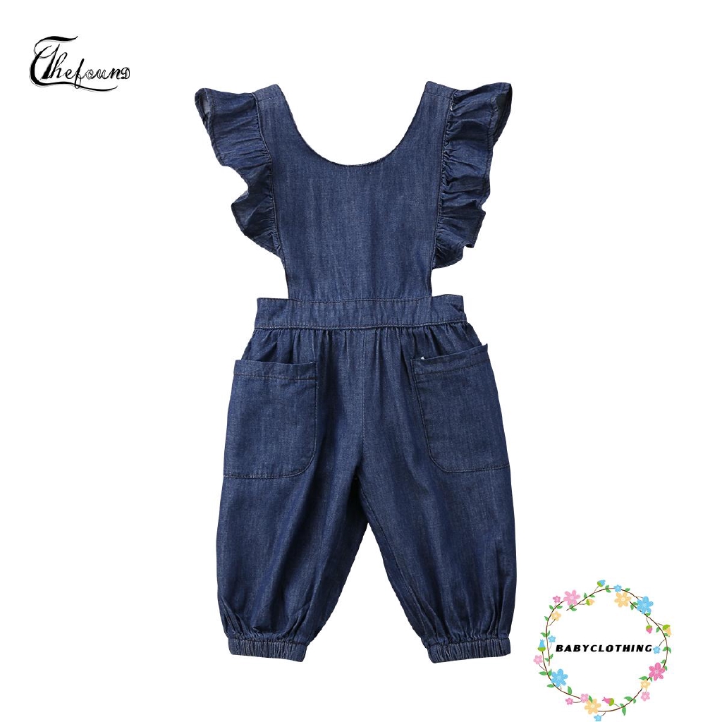 ღWSVღ1-6T Denim Kids Girls Romper Jean Trousers Leggings Braces Playsuit Overalls