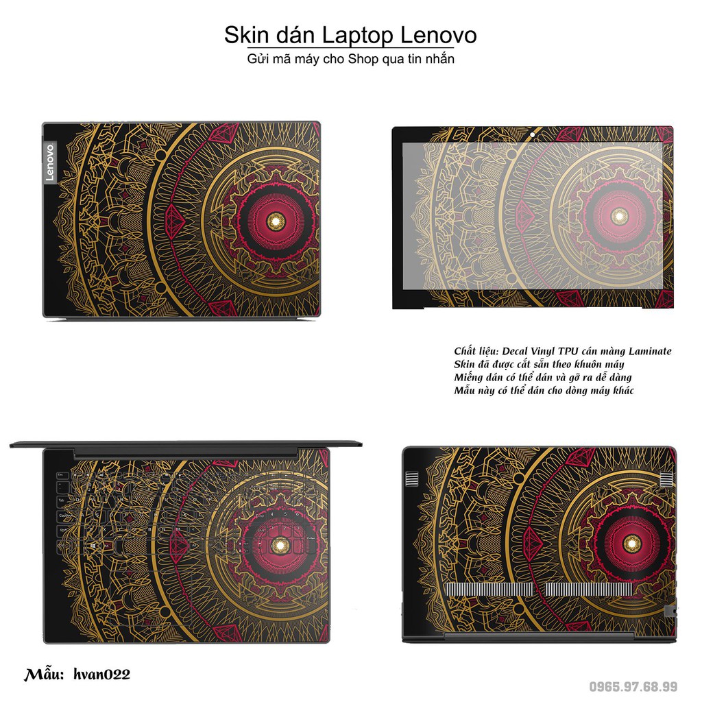 Skin dán Laptop Lenovo in hình Hoa văn nhiều mẫu 4 (inbox mã máy cho Shop)