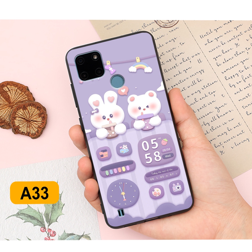 Ốp lưng Realme C21Y - Realme C25 /C25s - C25Y in hình gấu dễ thương. ốp chống sốc bền đẹp