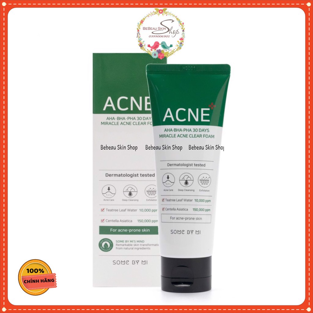 Some By Mi / Sữa Rửa Mặt giảm Mụn Some By Me AHA-BHA-PHA 30 Days Miracle Acne Clear Foam