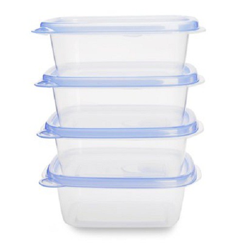 Bộ 4 hộp nhựa thực phẩm kháng khuẩn Lustroware Nhật Bản 400ml / 1 hộp dùng lò vi sóng, tủ động A-040LB