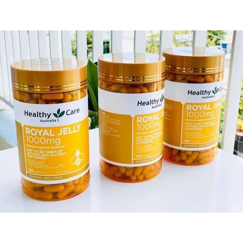 Viên uống Sữa Ong Chúa đẹp da làm chậm lão hóa Healthy Care Royal Jelly 365 viên Úc [Date 2025]