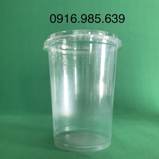 (100 CÁI) LY NHỰA PET 1000ml CÓ NẮP BẰNG