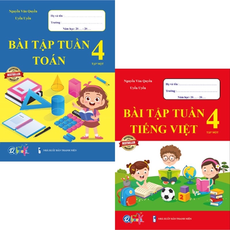 Sách - (Combo 2 cuốn) Bài Tập Tuần Toán và Tiếng Việt 4 - Tập 1