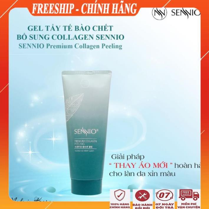 [ MUA 1 ĐƯỢC 2 - FreeShip ] Tẩy da chết xóa mụn, sạm nắng, tàn nhang, trắng da/Gel tẩy tế bào chết collagen sennio