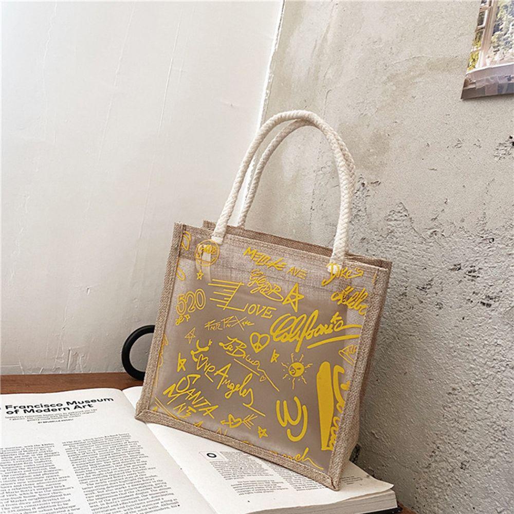 Túi Xách Nhựa Trong Suốt In Họa Tiết Graffiti Thời Trang Dành Cho Nữ