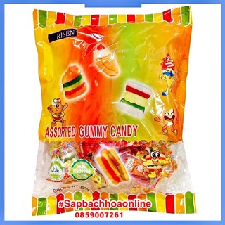 KẸO DẺO TRÁI CÂY HÌNH HAMBURGER, HOT DOG, SANDWICH, CÂY KEM TÚI 350G