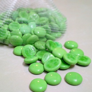 500g sỏi thủy tinh màu xanh lá đậm trang trí bể cá