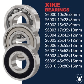 XIKE thép không gỉ quả bóng S6000 S6001 S6002 S6003 S6004 S6005 2RS/ZZ/OPEN