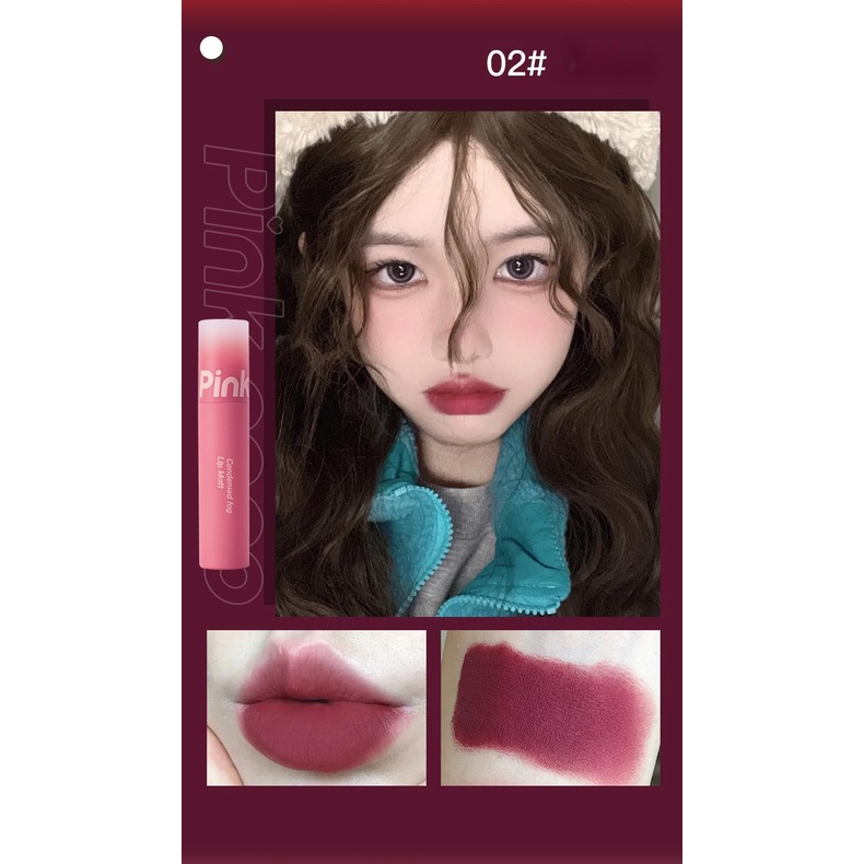 Son Kem nội địa trung 3D pinkcoco Tông Nhung Lì Trang Điểm Làm Đẹp Môi