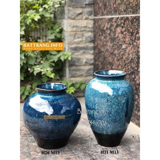 Vò miệng loe men hoả biến-lọ hoa trang trí, lọ hoa gốm Bát Tràng