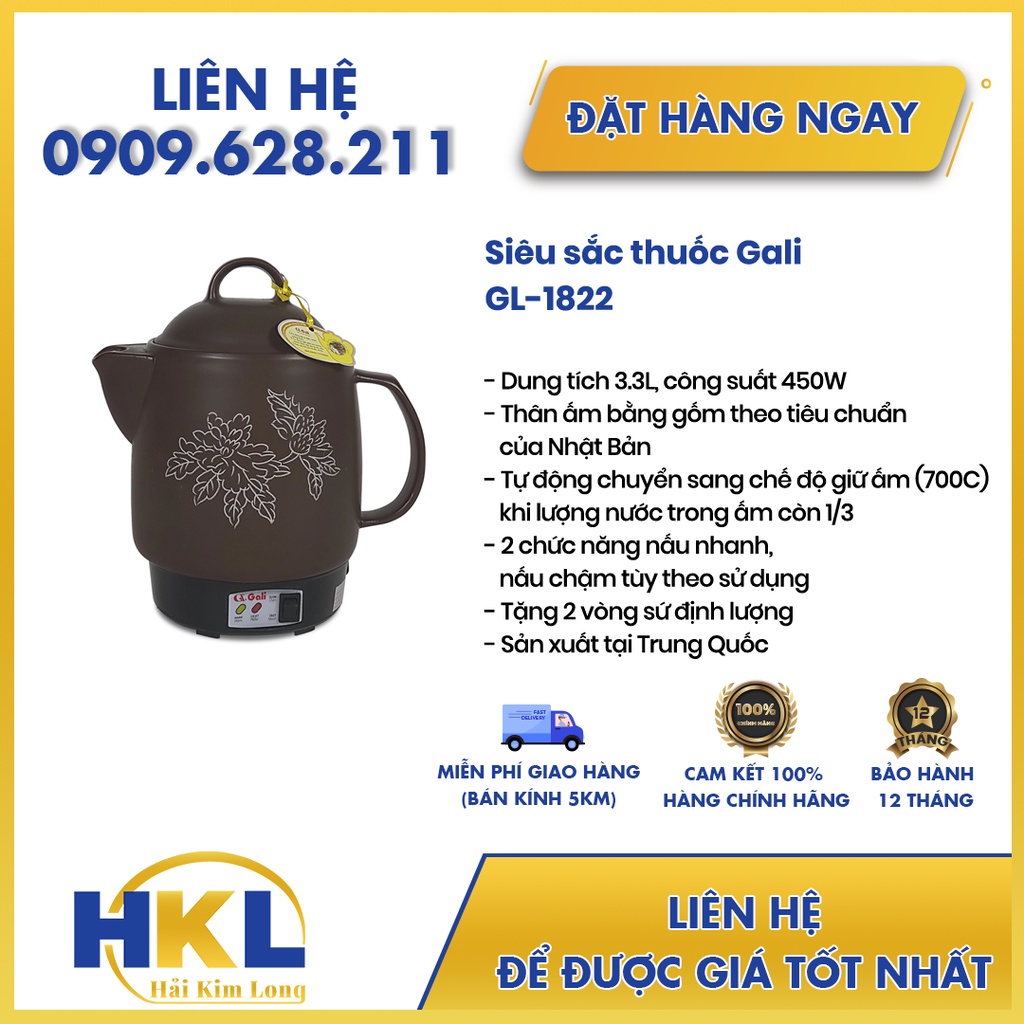 Ấm sắc điện Gali GL-1822
