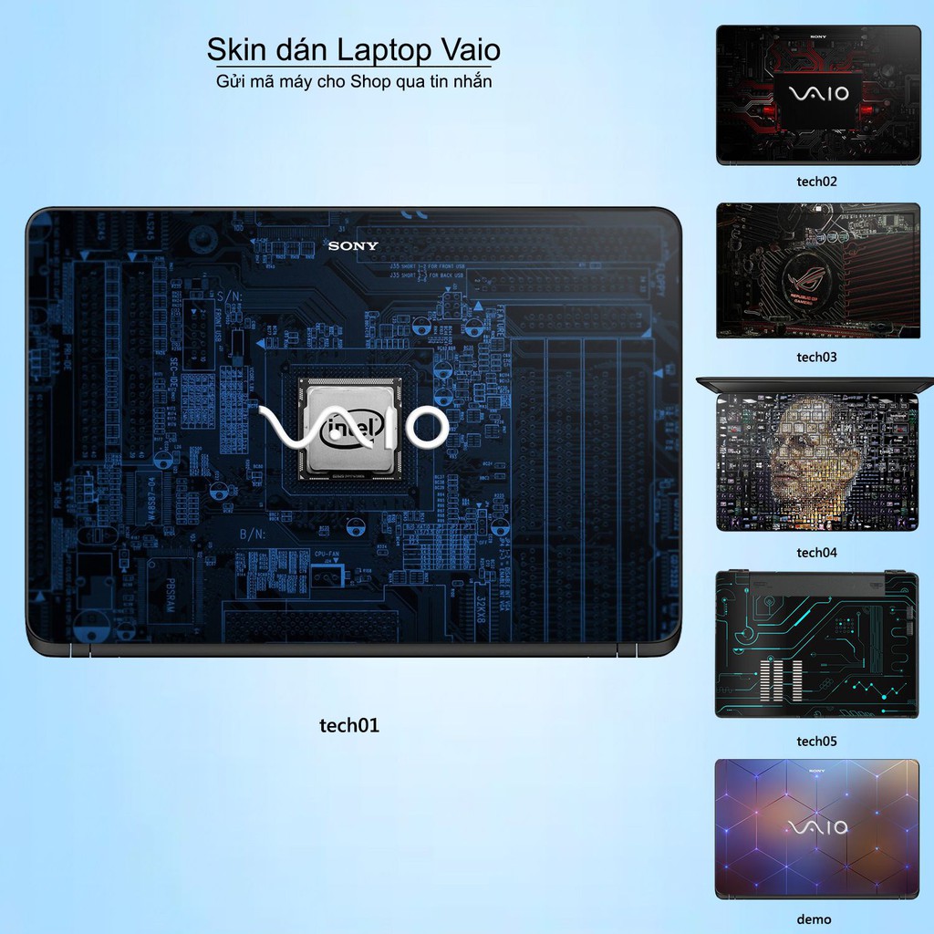 Skin dán Laptop Sony Vaio in hình Công nghệ (inbox mã máy cho Shop)