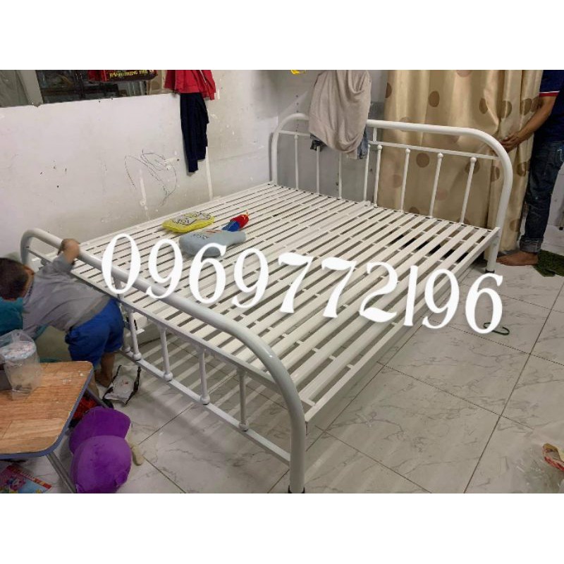 Giường Sắt Khung mỹ Trắng - Full size - Bảo hành 12 tháng