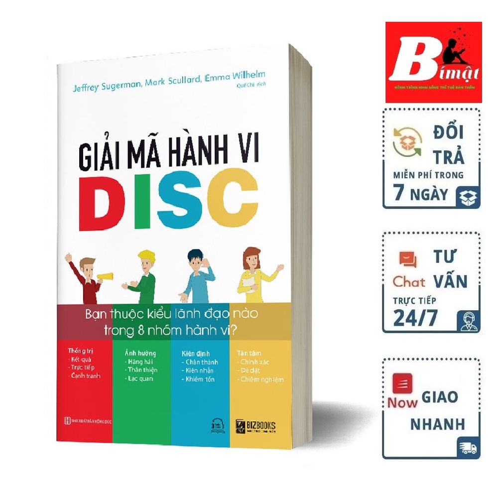 Sách - Giải Mã Hành Vi DISC: Bạn Thuộc Kiểu Lãnh Đạo Nào Trong 8 Nhóm Hành Vi?  Tặng Kèm Bookmark