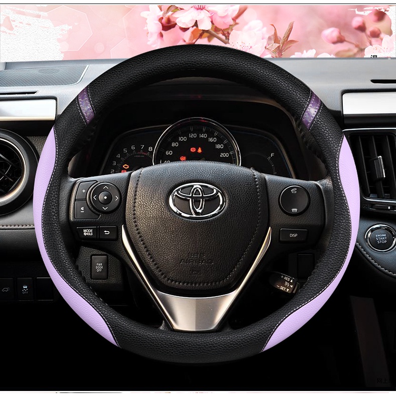 Vỏ Bọc Vô Lăng 38cm Bằng Sợi Carbon Cho Toyota Vios Yaris Camry Corolla Altis Mark X Crown Rav4