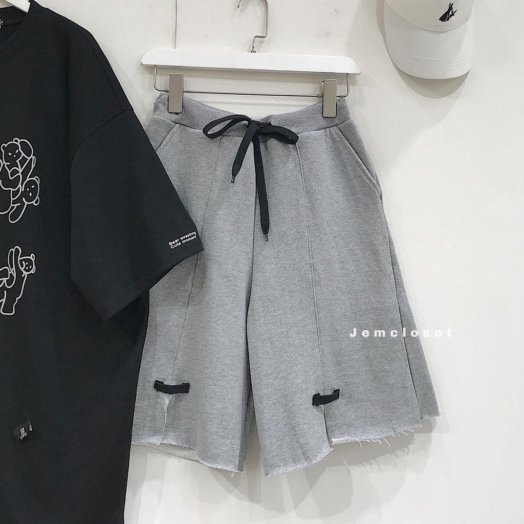 Quần short nữ JEMCLOSET vải lửng chất liệu da cá xẻ lai cá tính mặc đi chơi - 2388