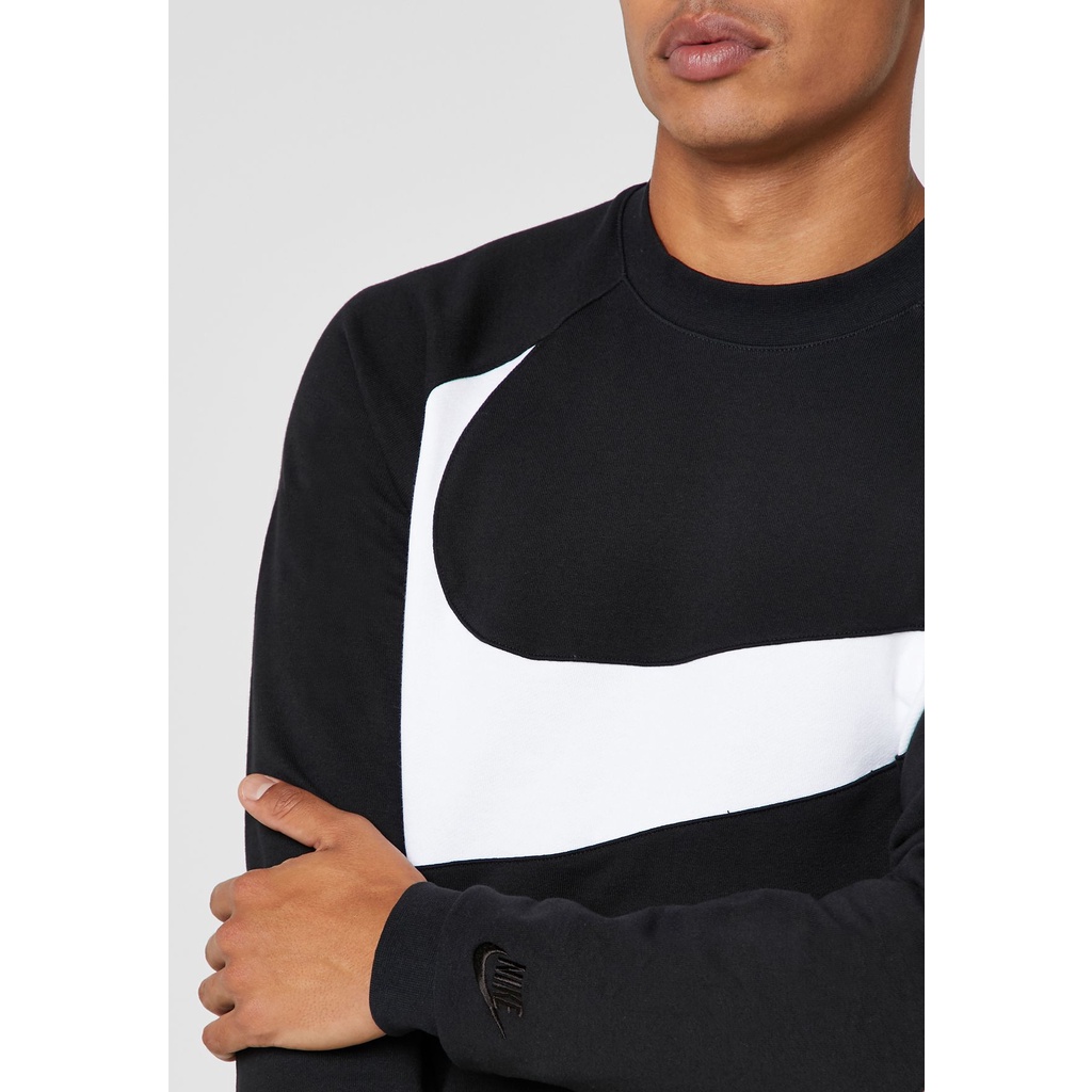 Áo Khoác Nỉ Sweater Nam Nữ Chính Hãng NIKE FLEECE BIG SWOOSH - Màu Đen