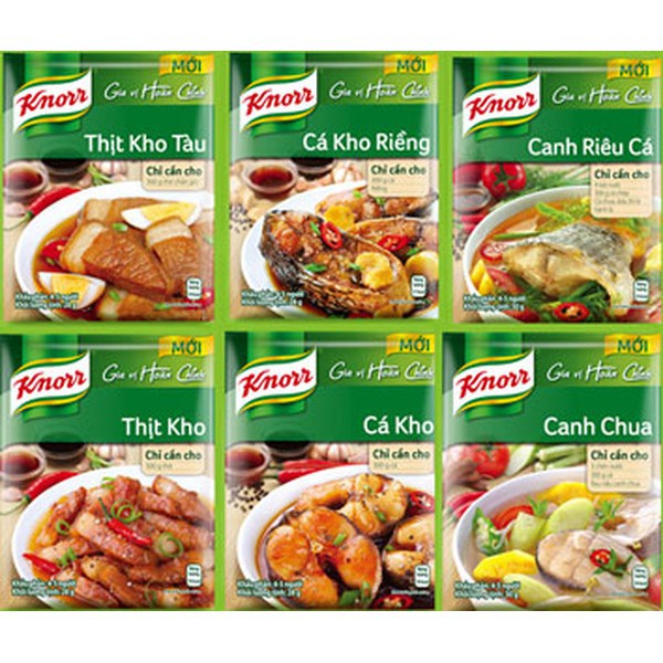 GIA VỊ HOÀN CHỈNH KNORR THỊT KHO TÀU / CÁ KHO RIỀNG / Thịt kho / Cá kho / Canh chua / Canh riêu cá  gói 28G