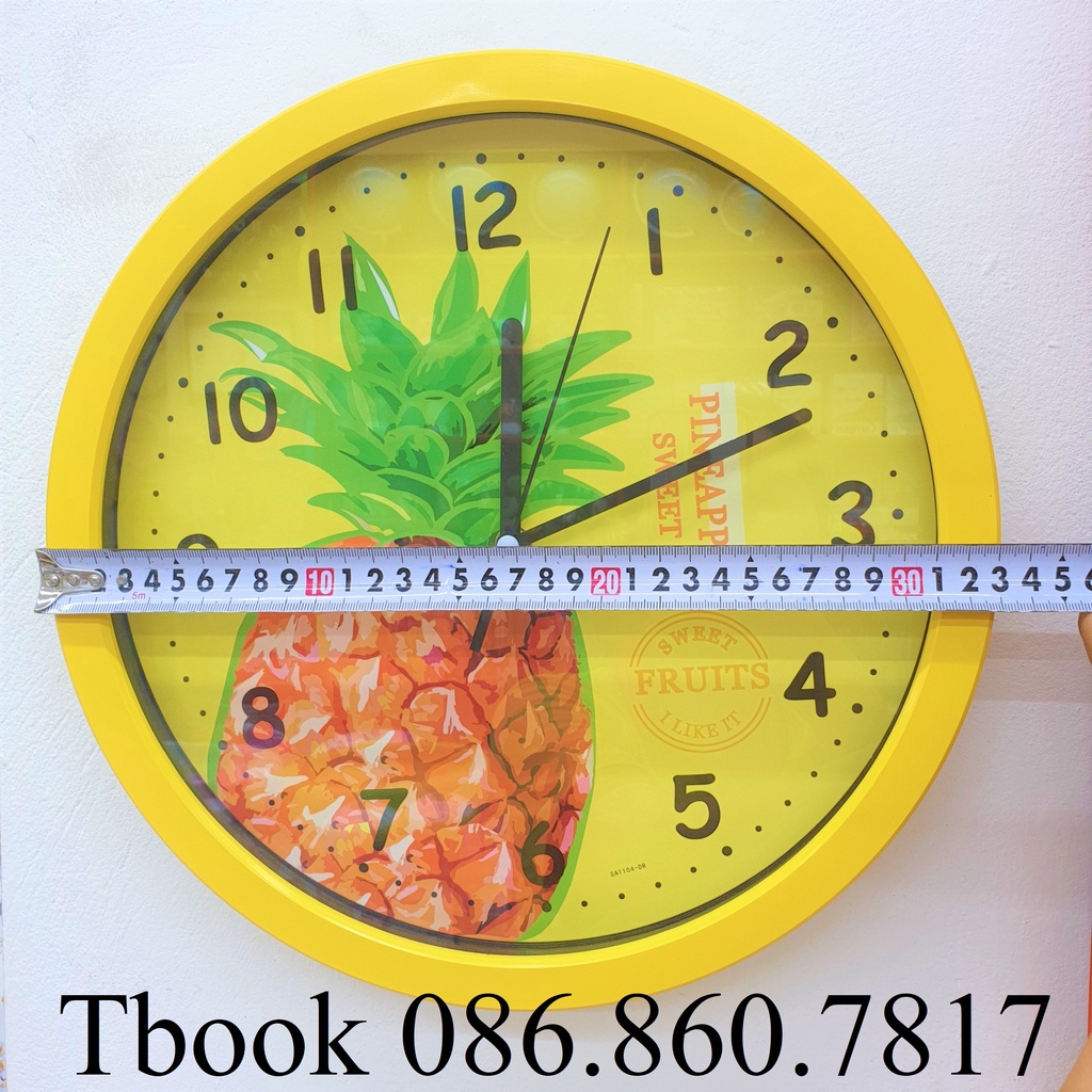 Đồng hồ treo tường trái thơm  quả dứa đáng yêu 33cm SA1104