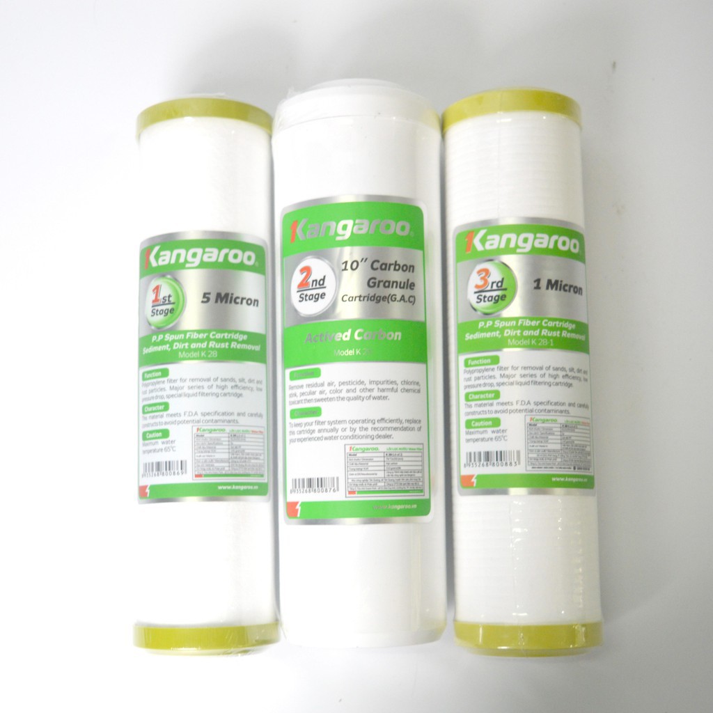Bộ lõi lọc nước kangaroo 1,2,3 hàng chính hãng