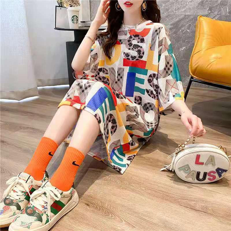Đầm Thun Dài Vừa Tay Ngắn Dáng Rộng Thời Trang Mùa Hè Hàng Mới Dành Cho Nữ mm200-300 Jin