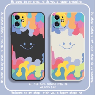 Ốp Điện Thoại Tpu Dẻo Họa Tiết Mặt Cười & Cầu Vồng Sang Trọng Cho Iphone 11 12 Pro Max Mini Xr X Xs 6 7 8 Plus
