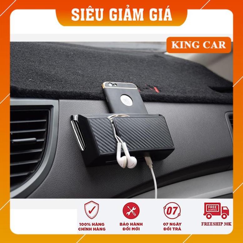 Hộp đựng đồ đa năng kèm giá treo điện thoại - siêu tiện lợi - Shop KingCar