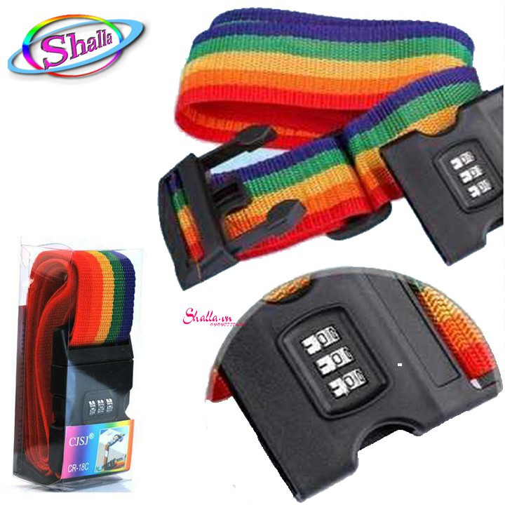 {MẪU MỚI} Dây Đai Vali Khóa Số Thẻ Tên Chống Trộm k15 Shalla
