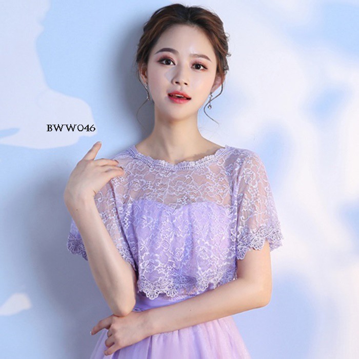 (Hàng Có Sẵn) Áo CARDIGAN Màu Tím Cho Cô Dâu BWW-AA046