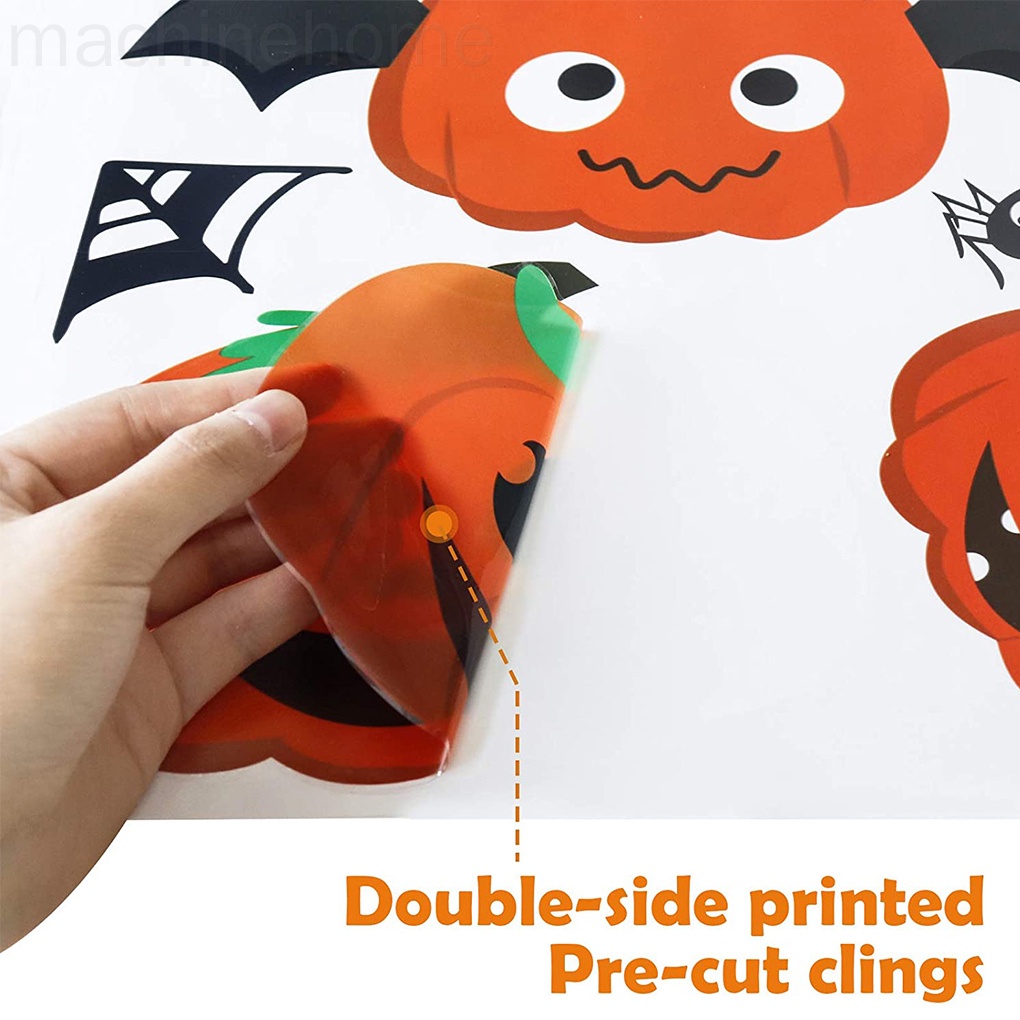 Set 8 tấm decal dán cửa kính trang trí tiệc Halloween tháo được