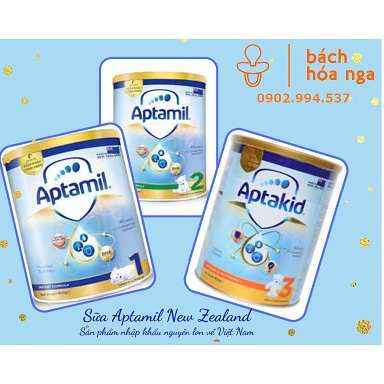 Sữa Bột Aptamil New Zealand Hộp Thiếc Đủ Số 1/2/3 Lon 900g
