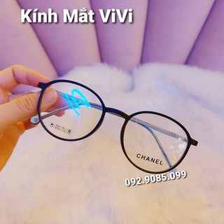 Gọng kính cận nam nữ dáng tròn V8247 chất liệu nhựa dẻo cốt kim loại, Nhận cắt cận viễn loạn Kính mắt ViVi