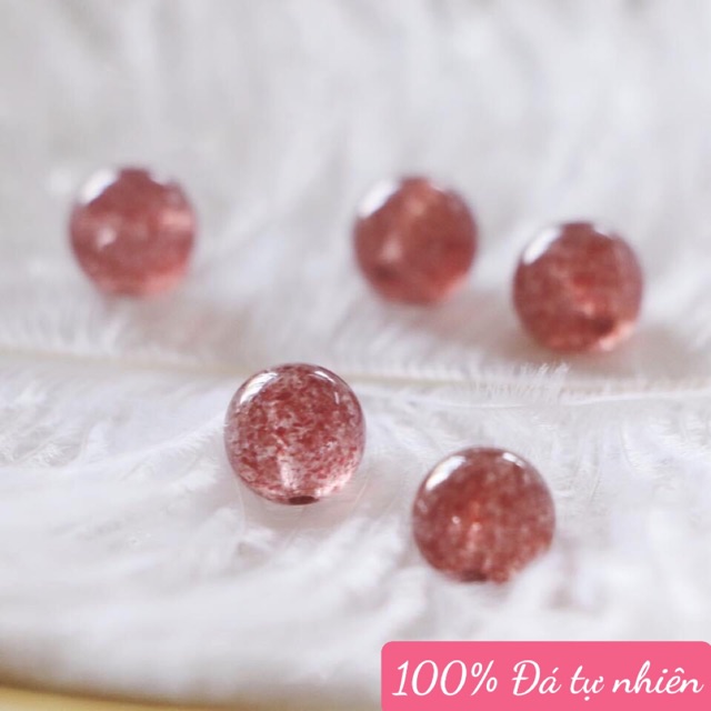 Hạt đá TA DÂU TÂY HỒNG 10ly  - làm vòng handmade HIY, kết thành vòng tay