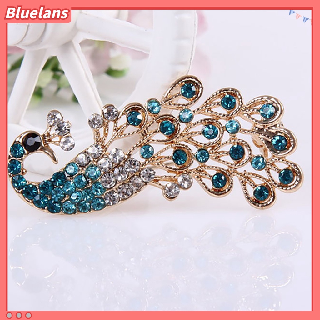 Ghim Cài Áo Hình Chim Công Đính Đá Lấp Lánh Thời Trang 48h