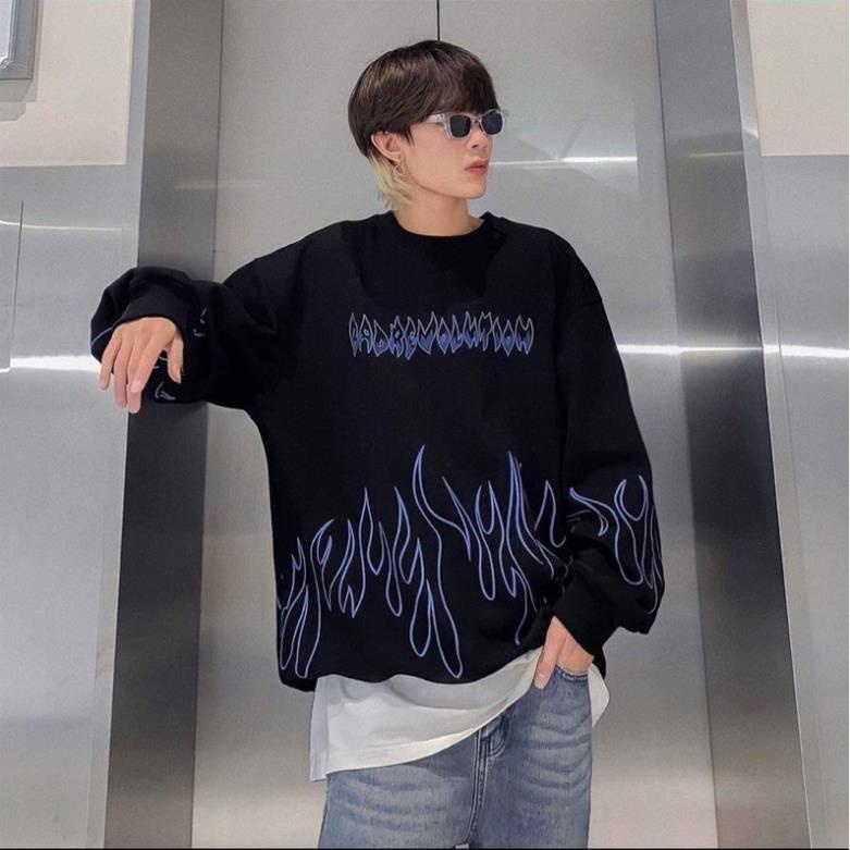 Áo nỉ bo cotton lửa xanh đỏ HT12
