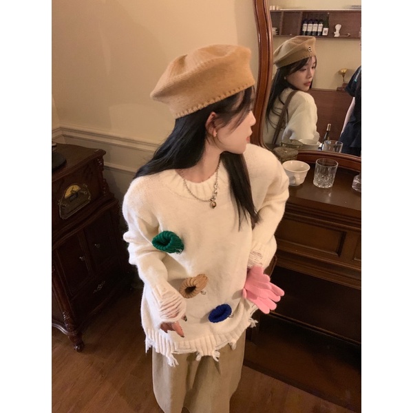 Áo len ghim mũ freesize