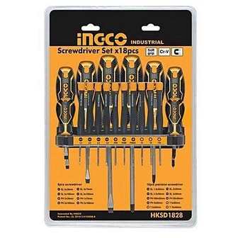 Bộ 18 tua vít cao cấp INGCO - TOTAL làm bằng chất liệu CR-V, bộ tuốc nơ vít đa năng nhiều kích cỡ, không toe đầu