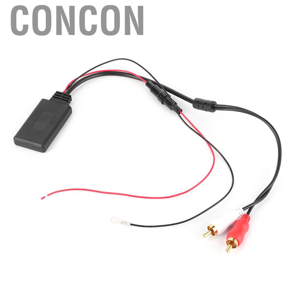 CONCON Universal Bluetooth AUX Receiver Module 2 RCA AUX‑IN Adapter for Car Audio ABS